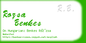 rozsa benkes business card